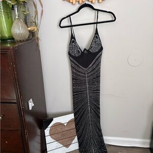 Elegant Black Beaded Dress